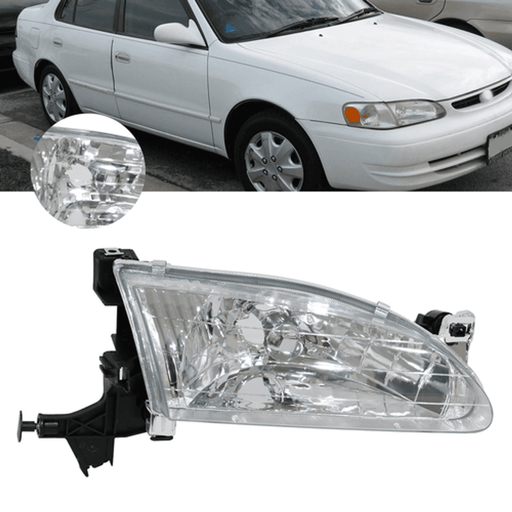 DURAFORCE Chrome Headlights Passenger Side RH for 1998-2000 for Toyota Corolla CE VE LE
