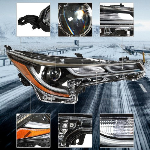 DURAFORCE Left+Right Side Headlights Headlamps Black Housing For Toyota Corolla 2020 2021