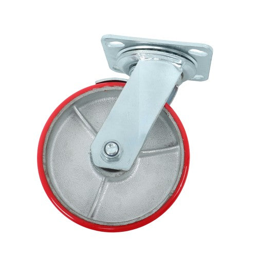 DURAFORCE 1 Pack 6" Casters Heavy Duty Industrial Caster Wheels Polyurethane Swivel Caster