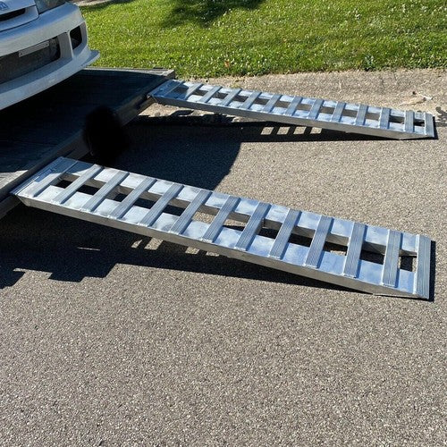 DURAFORCE 72" x15" Pair Aluminum 8500 LBS Hook Ramps Car Truck Trailer Auto Hauler Tractor