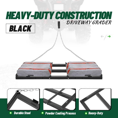 DURAFORCE For ATV/UTV/Tractor Driveway Yard Lawn Leveling Landscape Grader 4FT Drag Harrow