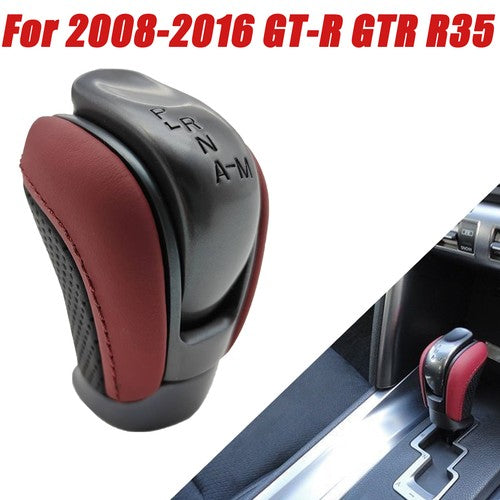 DURAFORCE Shifter Shift Lever Knob Red Black Leather for 2008-2016 for Nissan GTR R35