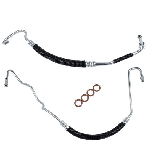 DURAFORCE 2pcs Power Steering Pressure Line Hoses for Chevy Silverado GMC Sierra 6.6L V8
