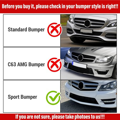 Gloss Black Front Bumper Lip Splitter For Mercedes Benz W204 Sport C Class 08 14