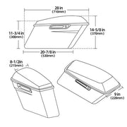 DURAFORCE Vivid Black Hard Saddlebags Saddle Bags For Harley Street Road King Glide 94-13