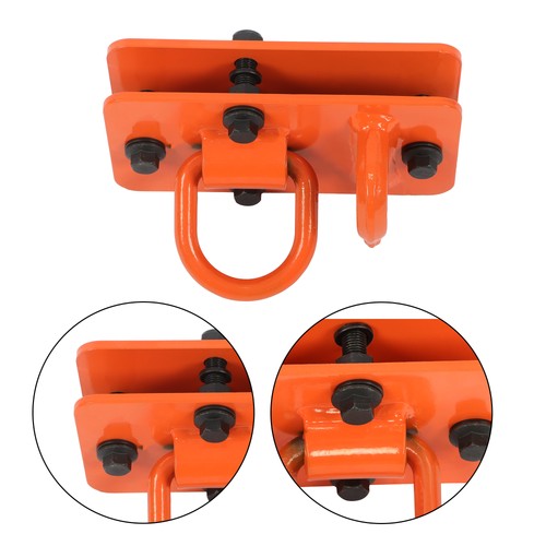 DURAFORCE 3/8" Tractor Bucket Hooks with Tie Down Ring, Grade 70 Forged Steel 2 Pack Bolt
