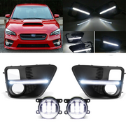 DURAFORCE LED Fog Lights & Covers Daytime Running Light DRL For 2015-2017 Subaru WRX STI