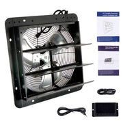 DURAFORCE Black Shutter Exhaust Fan 14 Inch High Speed 1550CFM Wall Mounted W/ 1.7M Power