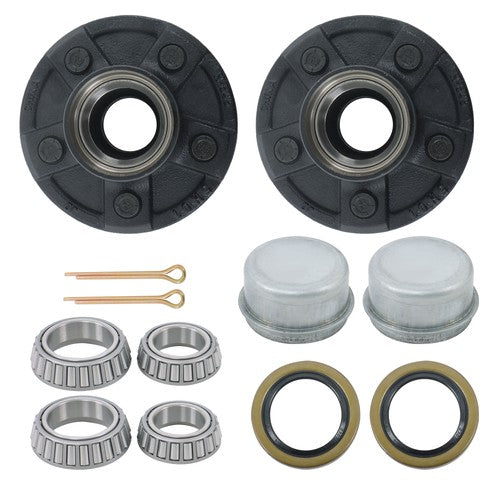 DURAFORCE NEW Sets of 2 5-Lug 4.5" Trailer Wheel Hub Kits For 3500 lb #84 Trailer Axles