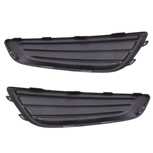 DURAFORCE Left&Right Black Fog Light Cover For Ford Focus 15-2017 2018 Frame Bezel Trim