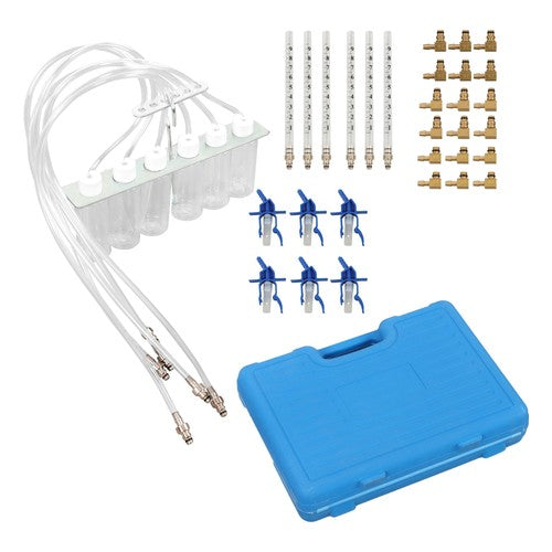 DURAFORCE 6 Cylinder Diesel Injector Flow Meter Tester Kit Common Rail Adaptor Leak Tools