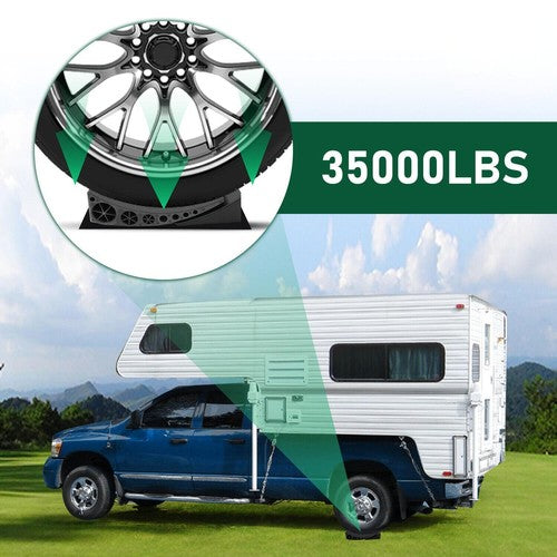 DURAFORCE 2Pk Camper Leveler Ramps Leveling Blocks Wheel Chock 35000 lbs For Trailer RV