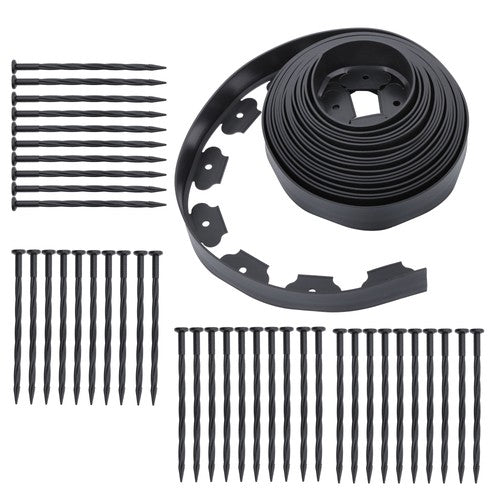 DURAFORCE Lawn Border L-shaped Lawn Garden Edging Kit 40FT With 40Pcs Anchoring Spikes