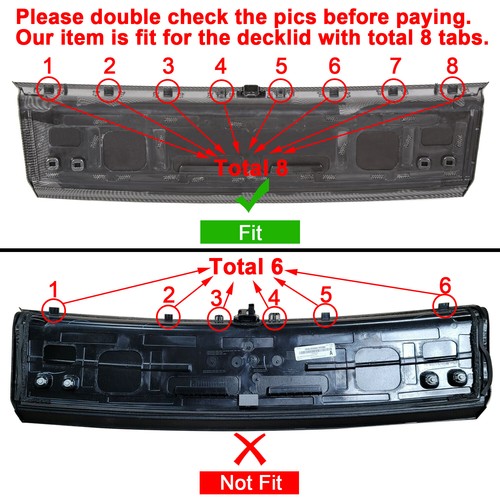 DURAFORCE For 2015-2023 Ford Mustang Glossy Black Rear Spoiler Trunk Deck Lid Panel Cover