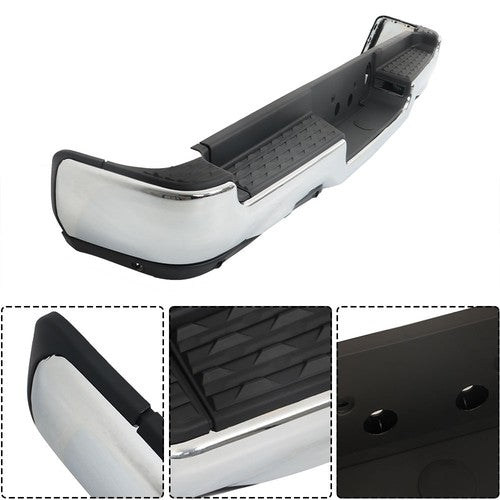 DURAFORCE For RAM 1500 2019-2023 Complete Chrome Rear Bumper Assembly Dual Exhaust New