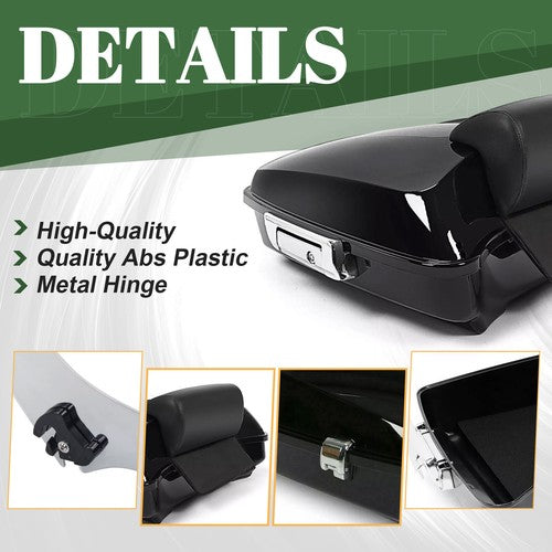 DURAFORCE Razor Trunk Pack Backrest Mount Rack For Harley Touring Road King 1997-2008