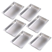 DURAFORCE 6 Pack 2.5 Inch Deep Full Size Restaurant Steam Table Pans Without Lid