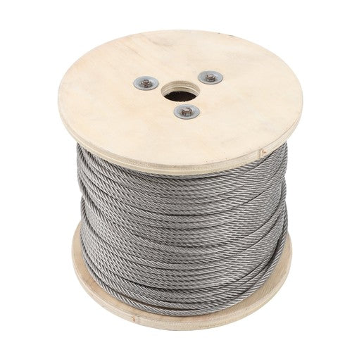 DURAFORCE 3/16In 7x19 T304 Stainless Steel Cable 500FT Wire Rope 3700lb Fracture Strength