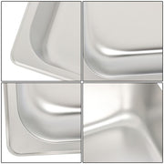 DURAFORCE 4 Inch Deep Restaurant Steam Table Pans 6 Pack Full Size Without Lid