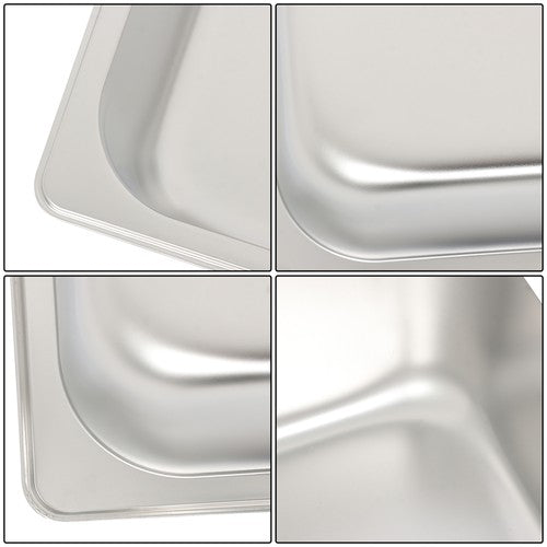 DURAFORCE 4 Inch Deep Restaurant Steam Table Pans 6 Pack Full Size Without Lid