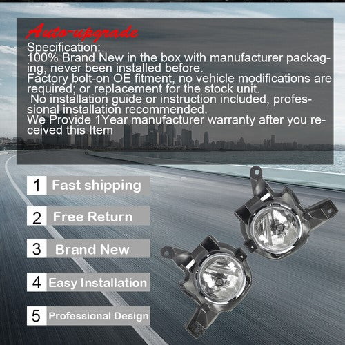 DURAFORCE For Toyota RAV4 2013-2015 4DR Front Bumper Fog Lights Lamps+Switch Kit Clear