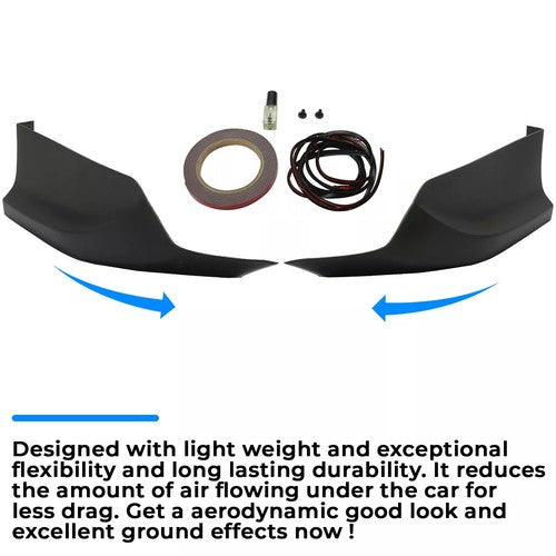 Black Rear Bumper Lip Splitter Spoiler Side Apron for 2016 2017 Honda Accord Sedan
