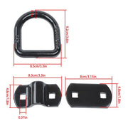 DURAFORCE 1/2" Heavy Duty Bolt-On Forged D Ring,12000Lbs Break Strength (Pack of 4) Black