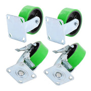 DURAFORCE 4 sets of 5' heavy-duty casters 2 side brakes and 2 straight wheels 4000lbs