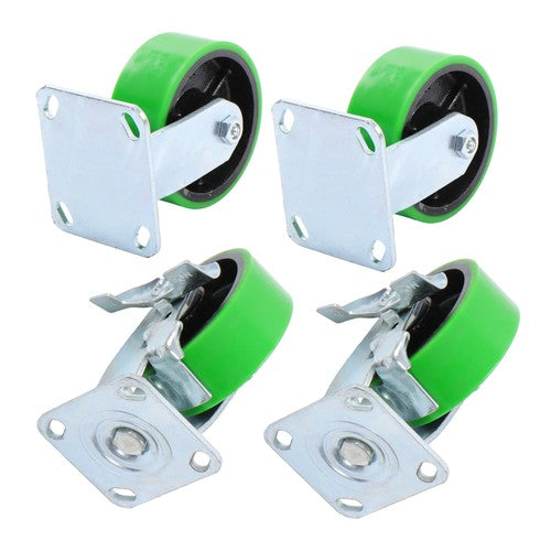 DURAFORCE 4 sets of 5' heavy-duty casters 2 side brakes and 2 straight wheels 4000lbs