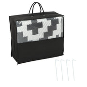 DURAFORCE 6x9 ft Waterproof Outdoor Rug Outdoor Plastic Straw Rug Carpet Black & White
