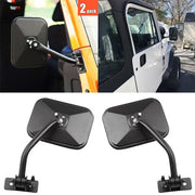 DURAFORCE Quick Release Side Hinge View Mirrors for Jeep Wrangler TJ JK 1997-2018
