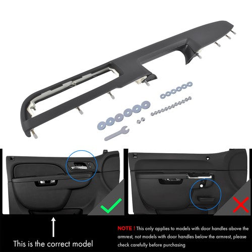 DURAFORCE Front Driver Side Door Armrest Repair Black for Chevrolet Tahoe Silverado 10-14