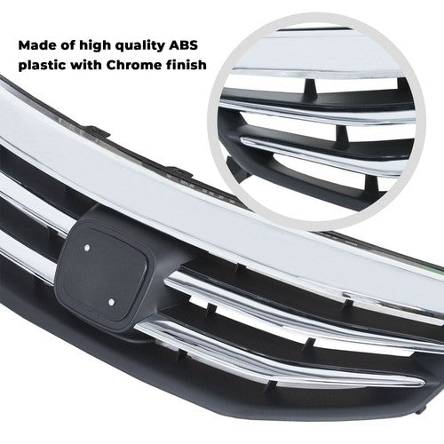Radiator Bumper Grille Front Upper Grill for 2011 2012 Honda Accord Chrome