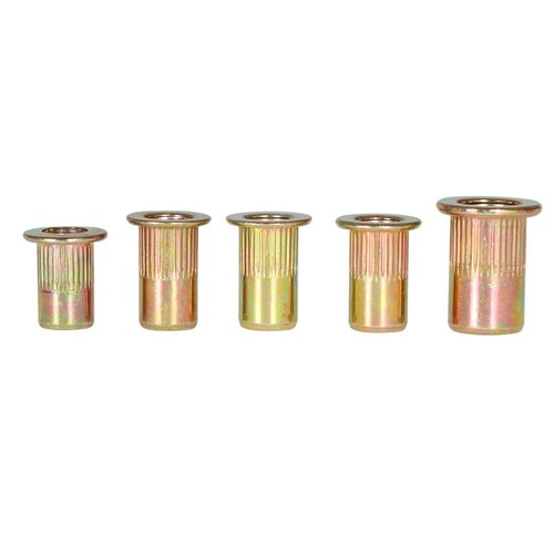 DURAFORCE Zinc Steel Rivet Nut Kit 300 Pack Rivnut Nutsert Assort 150pcs Metric+150pcs SAE