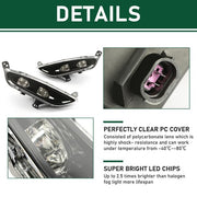 DURAFORCE Fit for CHRYSLER 200 15-17 2015-2017 2016 BUMPER FOG LIGHTS Lamp Pair Clear Lens