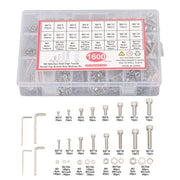 DURAFORCE 1600 Piece Metric Screw Assortment,M2 M3 M4 M5 Metric Bolt ,304 Stainless Steel
