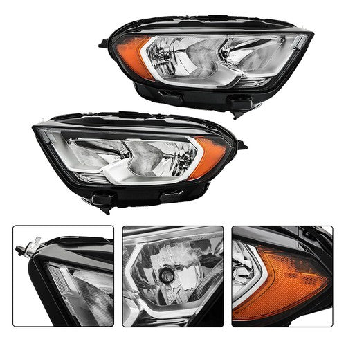 DURAFORCE For Ford EcoSport S Sport 2018-2022 LH+RH Headlights Headlamps Halogen Chrome