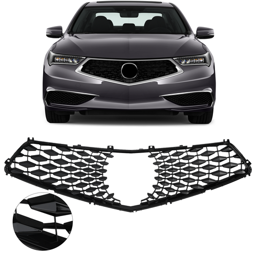 DURAFORCE Front Bumper Black Grille Grill Assembly for 2018-2020 for Acura TLX 1PCS