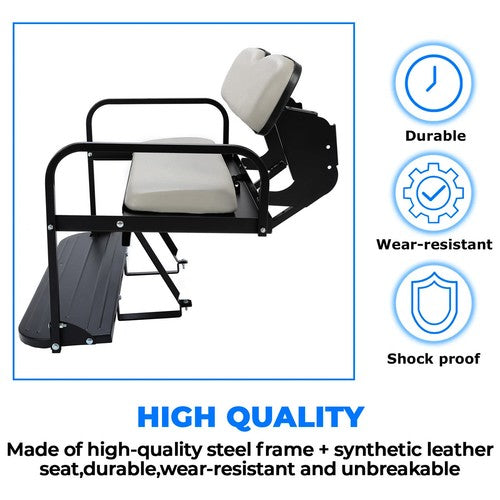 Rear Back Seat Kit Flip Folding for Yamaha G14 G16 G19 G22 Golf Cart Gray