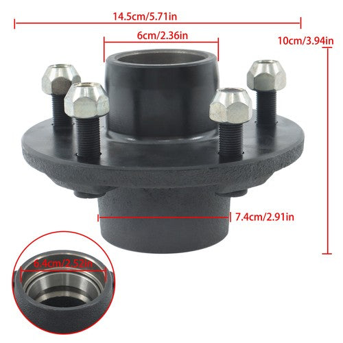 DURAFORCE New 2 Sets Trailer Hub Kits For 3,500 lb axles 5 X 5"Bolt Circle Hub Compatible
