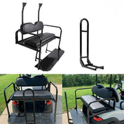DURAFORCE Black Rear Flip Seat Kit with Grab Bar For 2004-Up Club Car Precedent Golf Cart
