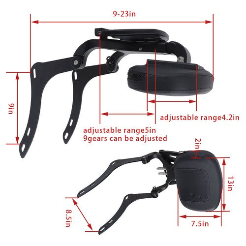 DURAFORCE Multi-Purpose Backrest Sissy bar Fit For Honda Rebel 300 CMX 300 Rebel 500 17-24