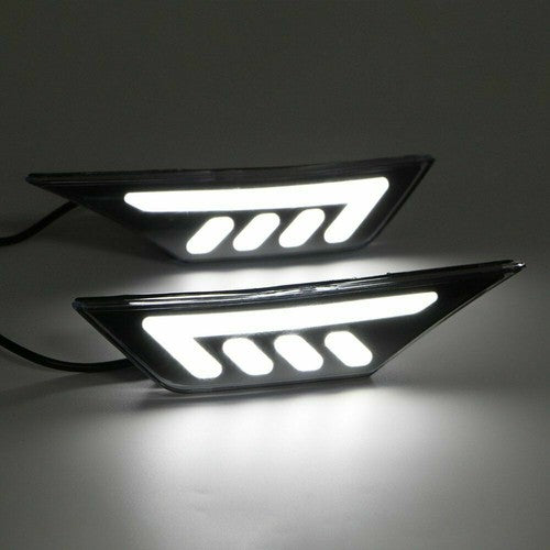 DURAFORCE Black LED Front Bumper Side Marker Light Turn Signal for 2016-2021 for Honda Civic