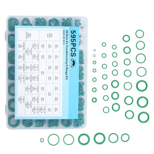 DURAFORCE 595 Pcs Metric/SAE AC O-Ring Assortment Kit 36 Size Seals 3-22mm