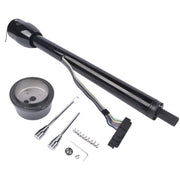 DURAFORCE Manual Column Floor Shift Tilt Steering Column w/ Wheel Adapter No Key Black 32"