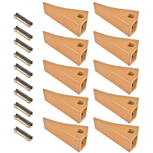 DURAFORCE 10 Pack Bucket Teeth 230SP with Flex Pins 23FP Metal for 23 & 230 Series Loader