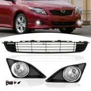 DURAFORCE Front Bumper Lower Grille Fog Lights Black Grill for 2009-2010 Toyota Corolla