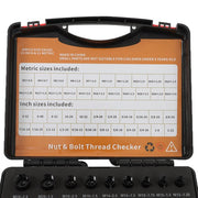 DURAFORCE Nut and Bolt Gauge 23 Metric & 21 Inch 44 Pcs Nut and Bolt Thread Checker in Box