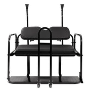 DURAFORCE Black Rear Flip Seat Kit with Grab Bar For 2004-Up Club Car Precedent Golf Cart