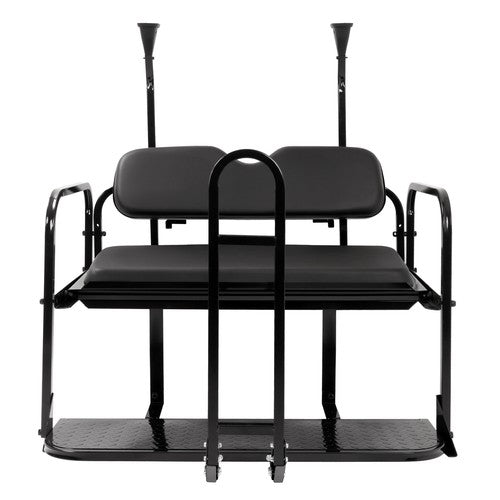 DURAFORCE Black Rear Flip Seat Kit with Grab Bar For 2004-Up Club Car Precedent Golf Cart